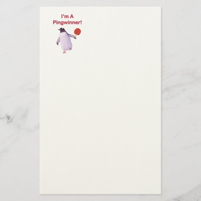 Pingwinner Ping Pong Briefpapier (Vorderseite)