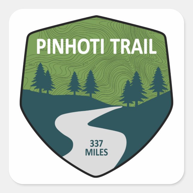 Pinhoti Trail Alabama Georgia Quadratischer Aufkleber (Vorderseite)