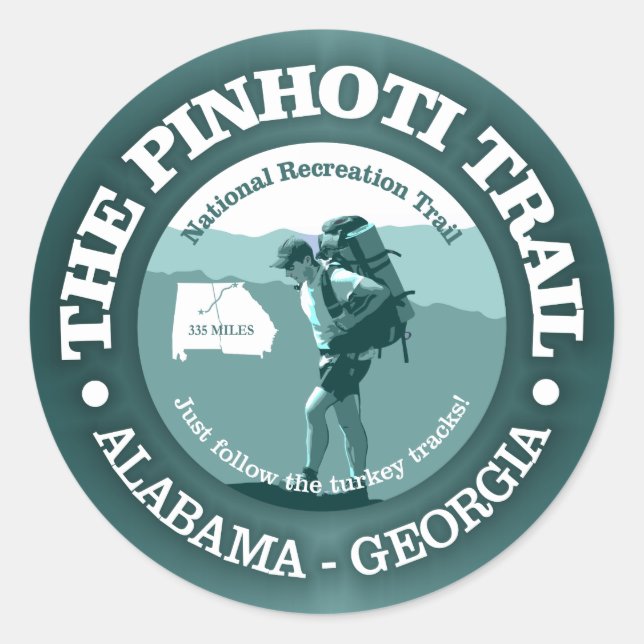 Pinhoti Trail Runder Aufkleber (Vorderseite)