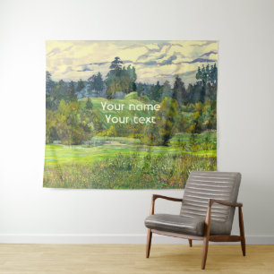 Pinien malen Wasserfarbe auf Seide Wandteppich