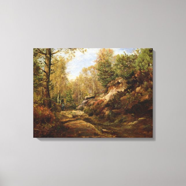 Pinien und Birken oder der Wald Leinwanddruck (Vorderseite)