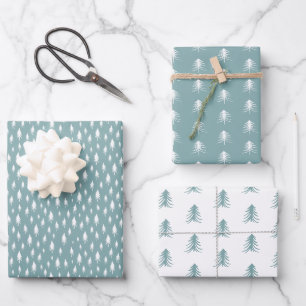 Pinienbäume, die den Urlaub koordinieren Geschenkpapier Set