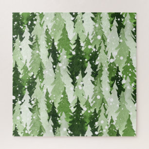 Pinienbäume Schnee: Weihnachten in Aquarellen.