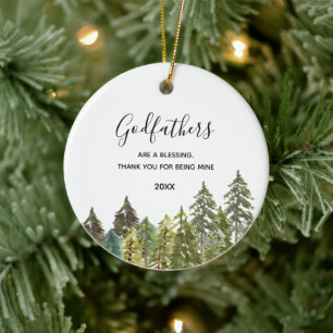 Pinienbäume Winterwald Godväter Keramik Ornament