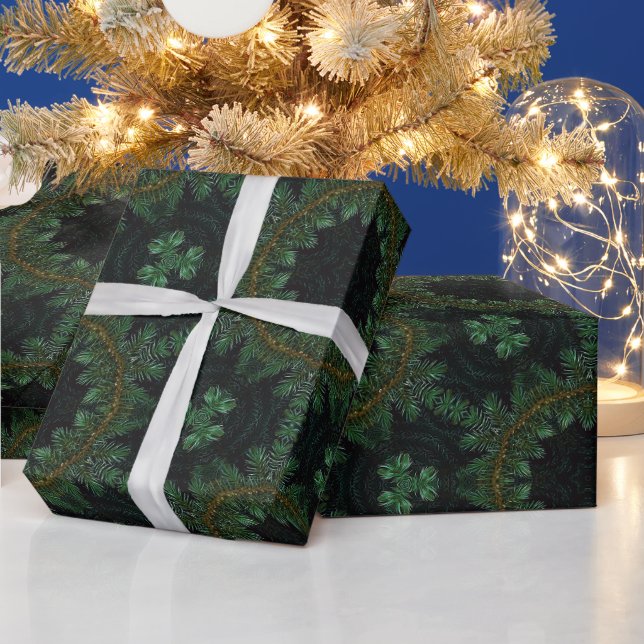 Pinienbaumstruktur Geschenkpapier (Feiertage)