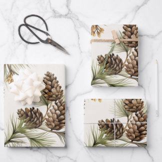 Pinienkegel Wrapping Paper Geschenkpapier Set