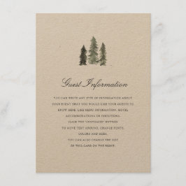 Pinienwald-Hochzeitstich Begleitkarte