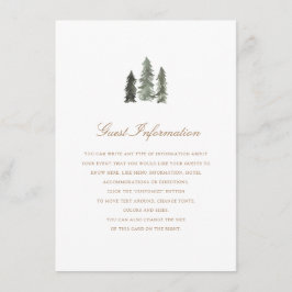 Pinienwald-Hochzeitstich Begleitkarte