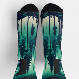 Pinienwald-Landschaft Socken