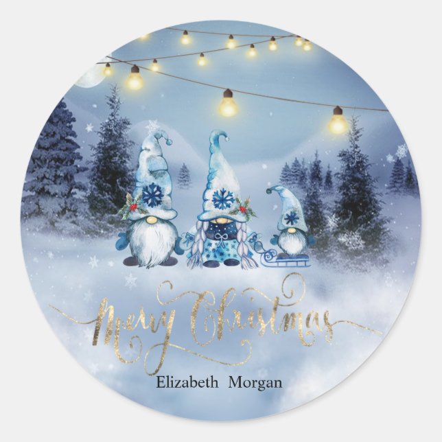 Pinienwald, Landschaft, Streichellichter Runder Aufkleber (Vorderseite)