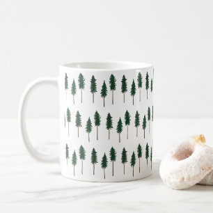 Pinienwald Minimalistisches Muster Kaffeetasse