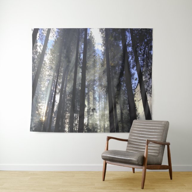 Pinienwald mit sonniger Natur Wandteppich (Beispiel (Horizontal))