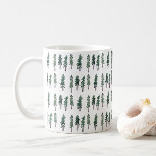 Pinienwälder Wasserfarben Bäume Kaffeetasse