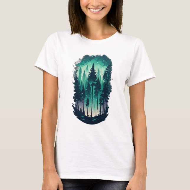 Pinienwaldlandschaft Frauen T-Shirt (Vorderseite)