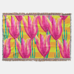 Pinik Tulips Muster Blanket Decke