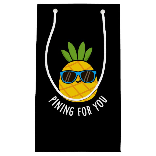 Pining für Sie lustige Ananas Pun Dark BG Kleine Geschenktüte (Vorderseite)