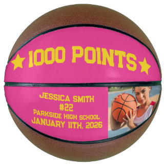 Pink 1000 Career Points Scorer Milestone Player Basketball