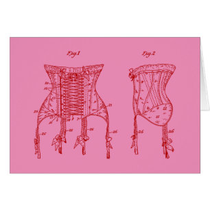 Pink 1908 Corset Illustration