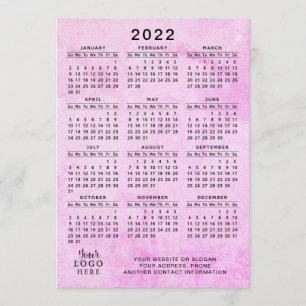 Pink 2022 Kalender Ihr Logo-Geschäft Programm