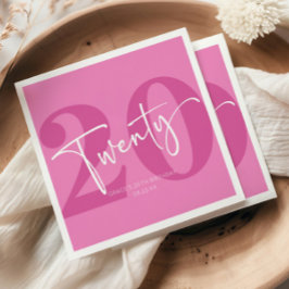 Pink 20. 20. Geburtstagspartei Serviette
