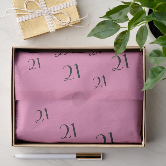 PINK 21. Geburtstag Zahlenmuster Tissue Paper Seidenpapier (Geschenk)
