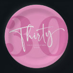 Pink 30. 30. Geburtstagsparty Pappteller<br><div class="desc">Dies ist ein rosa 30. 30. Geburtstag Party Paper Teller!</div>