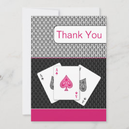 Pink 3 aces vegas Hochzeit Danke Karten