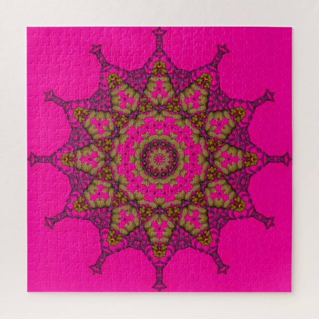 Pink 3D Art Mandala Jigsaw Puzzle (Vertikal)