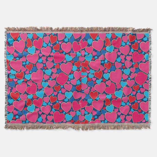 PInk 3d Herzen Decke (Vorderseite)