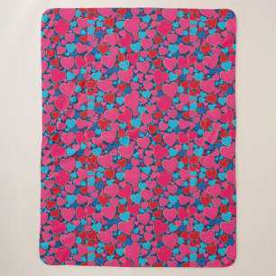 PInk 3d Herzen Sherpadecke