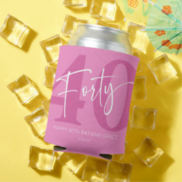 Pink 40. 40. Geburtstagsparty Geschenk Dosenkühler