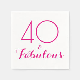 Pink 40 und fabelhafte Typografie Party Napkins Serviette