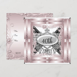 Pink 40th Birthday Party Invitation toute occasion