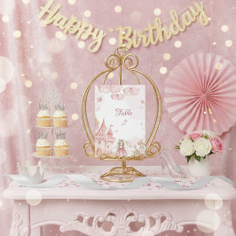  Pink 4th Royal Princess Castle Birthday Party  Tischnummer