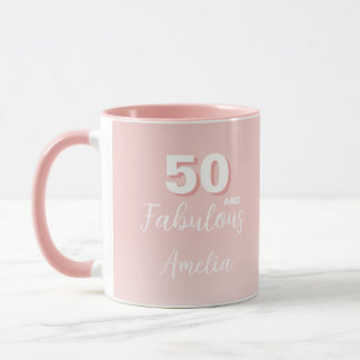 Pink 50 and Fabulous 50th Birthday Photo Tasse