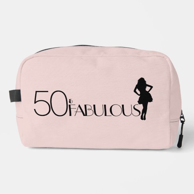 Pink 50 & FABULOUS DAS IST ICH! Moderne Toilettenb Waschbeutel (Vorderseite)
