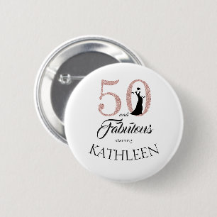 Pink 50 und fabelhafter Geburtstagsparty-Individue Button
