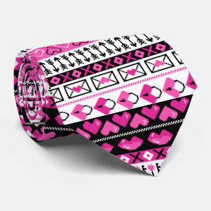 Pink 8 Bit Liebe Herz Krawatte