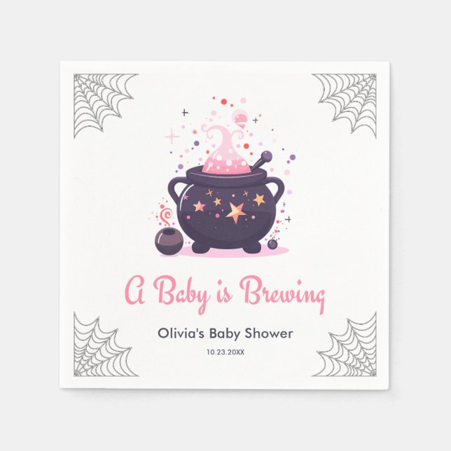 Pink A Baby braut Halloween Baby Dusche Serviette (Vorderseite)