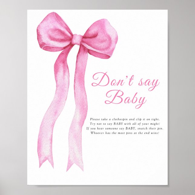 Pink a bow - Don't say baby Poster (Devant)