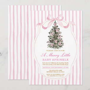 Pink A Merry Little Baby Sprinkle Weihnachtsbaum Einladung