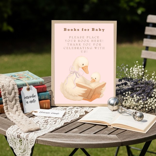 Pink A Silly Goose Books for Baby Sign Einladung (Pink A Silly Goose Books for Baby Sign)