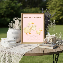 Pink A Silly Goose Diaper Raffle Table Sign  Einladung