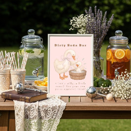 Pink A Silly Goose Dirty Soda Bar Sign Einladung