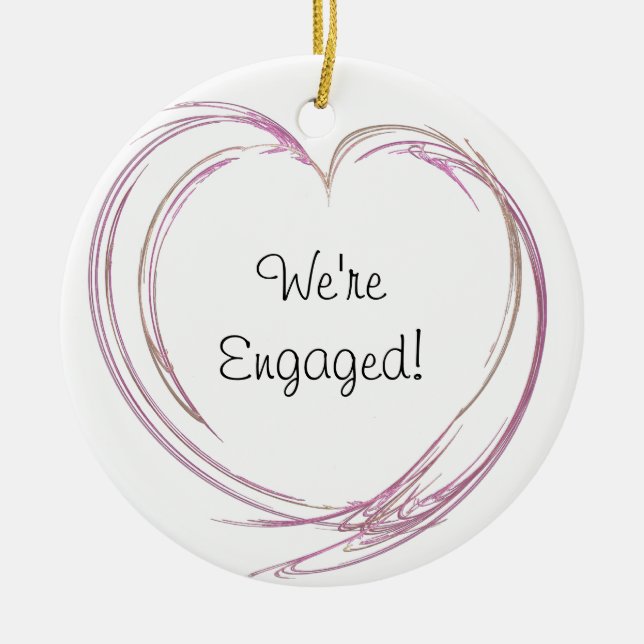 Pink Abstract Heart Engagement Keramik Ornament (Vorne)