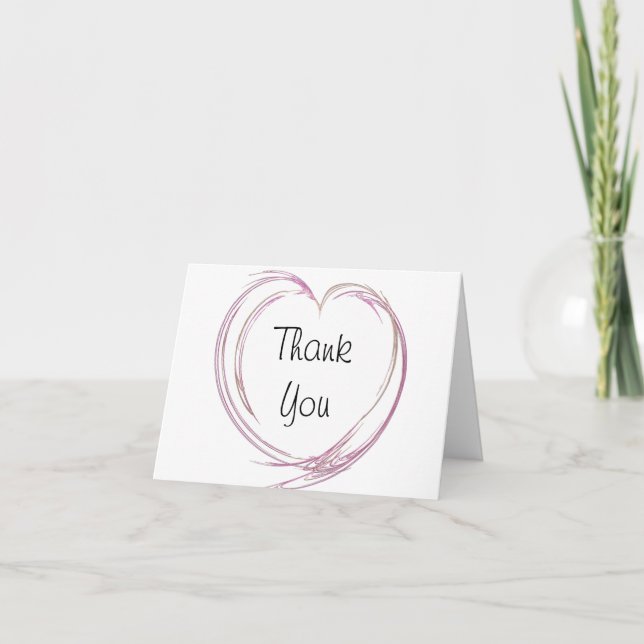 Pink Abstrakt Heart Bridesmaid Vielen Dank Dankeskarte (Vorderseite)