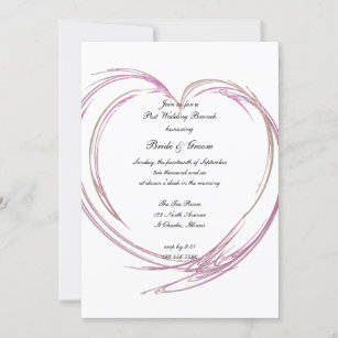 Pink Abstrakt Heart Post Wedding Brunch Einladung