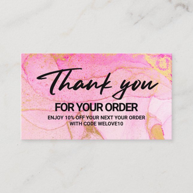 Pink Abstrakt Watercolor Business Card Visitenkarte (Vorderseite)