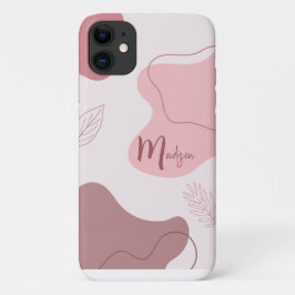 Pink Abstrakte Bio Formen iPhone Case
