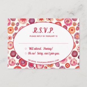 Pink Abstraktes Muster Hochzeit RSVP Begleitkarte